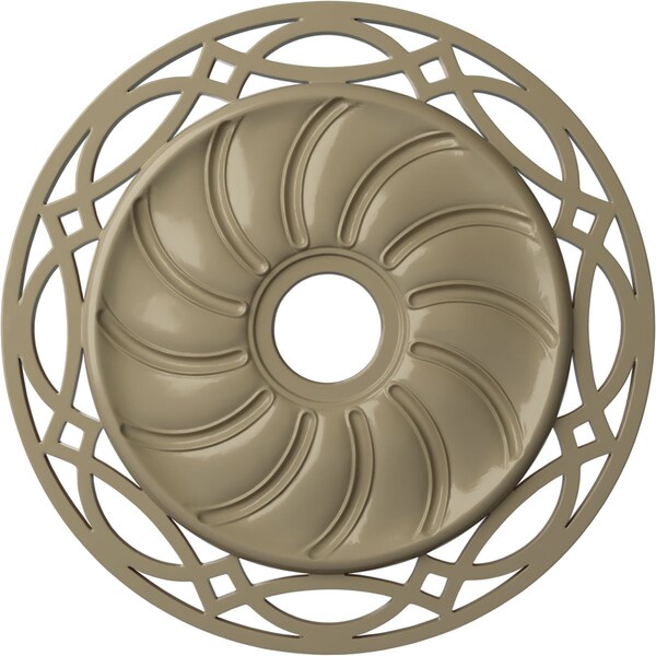 Ekena Millwork Loera Ceiling Medallion (Fits Canopies up to 6 1/4"), 26 5/8"OD x 4 1/2"ID x 1 3/8"P, Gobi Desert CM26LOGDF - main